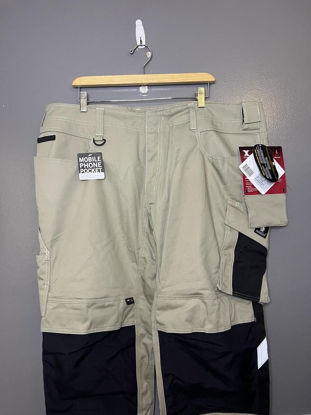 Mascot Cargo Pants Mens 44x32 Beige Erlangen Knee Pad Reflective 12179-203-B56